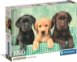 Sestavljanka 1000 Clementoni – trije labradorci HQC