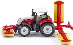 Siku Farmer traktor Steyr s kosilnicami Pöttinger – kovinski model