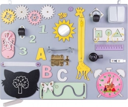 Lesena manipulativna senzorična tabla 50 × 37,5 cm, siva