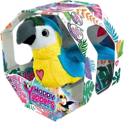 Interaktivna plišasta papiga Happy Yappers – modra, govoreča in ponavljajoča besede