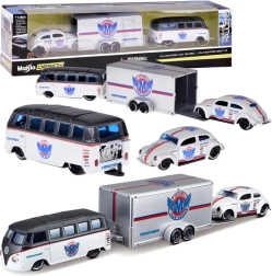 Maisto kovinski set 1:64 – Volkswagen Van Samba s prikolico in Volkswagen Beetle