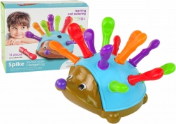 ježek zlagalna igra modri z barvnimi bodicami