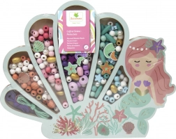 Lesene pastelne perle Morska deklica, 400 kos