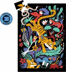 Sestavljanka tiger z 3D očali, 50 kosov