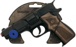 Policijska kovinska pištola na kapsule, črna, 8 strelov