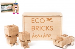 Lesena gradbena igrača 145 kosov v škatli