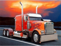 Diamantno slikanje Rdeči tovornjak z ognjenimi plameni 30x40 cm