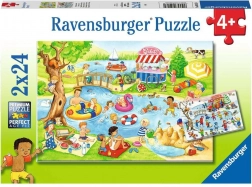 Ravensburger puzzle Zabava ob ribniku 2×24 koščkov