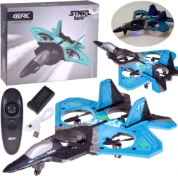 RC dron Raptor z zaščitnimi rotorji in LED osvetlitvijo – modra