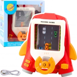 Otroški dirkalni simulator Raketa z volanom in zvoki – rdeč