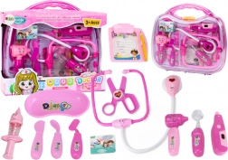 Zdravniški set za male zdravnike v kovčku – rožnat, s svetlobnimi in zvočnimi učinki