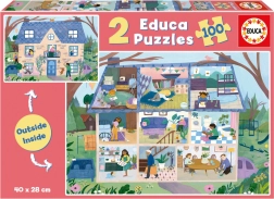 Educa puzzle Outside, Inside hiša 2×100 kosov