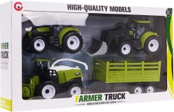 otroški komplet kmetijskih vozil s traktorji, kombajnom in prikolico