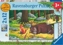 RAVENSBURGER sestavljanka Gruffalo in živali v gozdu 2x12 koščkov