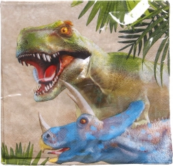 Zabavni prtički z motivom dinozavrov 33 × 33 cm, 20 kos