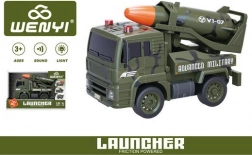 Vojaški avto z raketo na vztrajnik, svetlobni in zvočni učinki, 19 cm