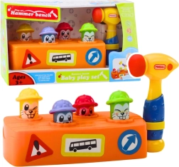 Interaktivno kladivce s svetlečimi krtki – gradbena zabava za otroke