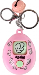 Rožnata obesna verižica s ključem z igro kamen, papir, škarje