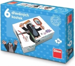 Dino lesene slikovne kocke KRTEČEK 6 kos