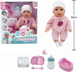 Punčka 35 cm pije in lula Tosia z dodatki