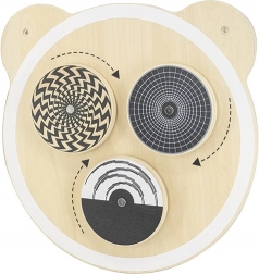 Lesena stenska plošča z vrtečimi se točkami