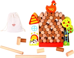 Tooky Toy Lesena igra Spadni Kura Kmetija