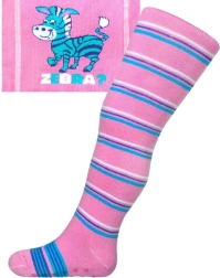 Bombažne hlačne nogavice z ABS New Baby rožnata zebra s črtami vel. 104–110