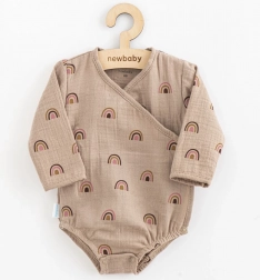 Dojenjsko muslinasto body z bočnim zavezovanjem NEW BABY Rainbow, velikost 80 (9–12 mesecev)
