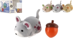 Interaktivna veverica z želodom na baterije, 5 cm, 3 barve