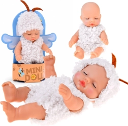 Mini dojenček – punčka ovčka 11 cm s premičnimi okončinami