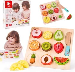 Leseni komplet za rezanje sadja Montessori Classic World, 20 delov