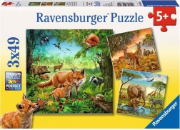 Ravensburger puzzle Živali 3×49 kosov
