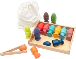 Lesena vstavljanka jajčka Montessori BABY MIX