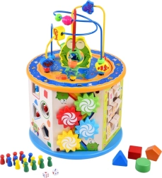 Lesena izobraževalna kocka 8v1