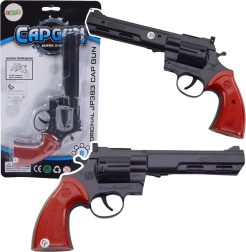 Revolver na kapsule črn – igrača in rekvizit z realističnim zvokom