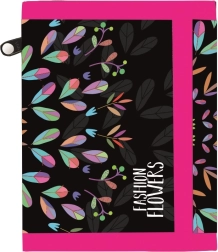 Tekstilna denarnica OXY Fashion s cvetličnim motivom z ježkom