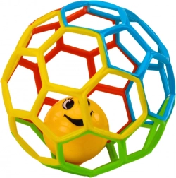 Gumijasta otroška žoga z ropotuljico Zvončica Pisana