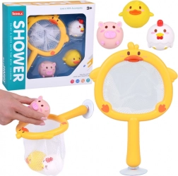 Kopalna igrača mrežica s priseskom in 3 gumijastimi živalicami brez luknjice