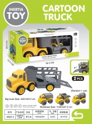 set vozil z vlečno prikolico in gradbenimi avtomobilčki