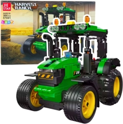 Stavebnica traktor – zeleno‑črn model, 304 delov