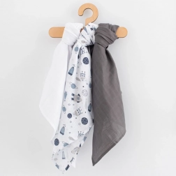 Muslinaste plenice za dečke 60 × 80 cm, set 3 kos