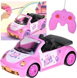Rožnati kabriolet za punčke na daljinsko upravljanje