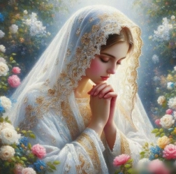 Diamantno barvanje Molitvena Devica Marija 30x40 cm