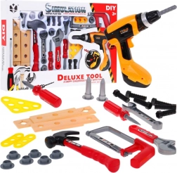 Otroški komplet orodja 26 delov z interaktivnim akumulatorskim vrtalnikom 3+