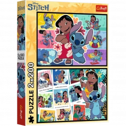 Sestavljanka 2x200 Veselo življenje Stitch - Disney Lilo in Stitch