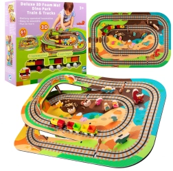 Pena komplet za tla 3D Dino park z vlakcem, 61 delov HUMBI