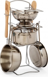 Komplet posode za otroke na stojalu Bigjigs Toys