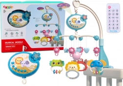 Otroški vrtiljak Projektor Lučke 400 uspavank Modra