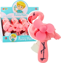 Mehanski ročni ventilator za otroke Flamingo rožnat