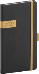 Notique žepni dnevnik Twill 2027 črno-zlat 9 x 15,5 cm